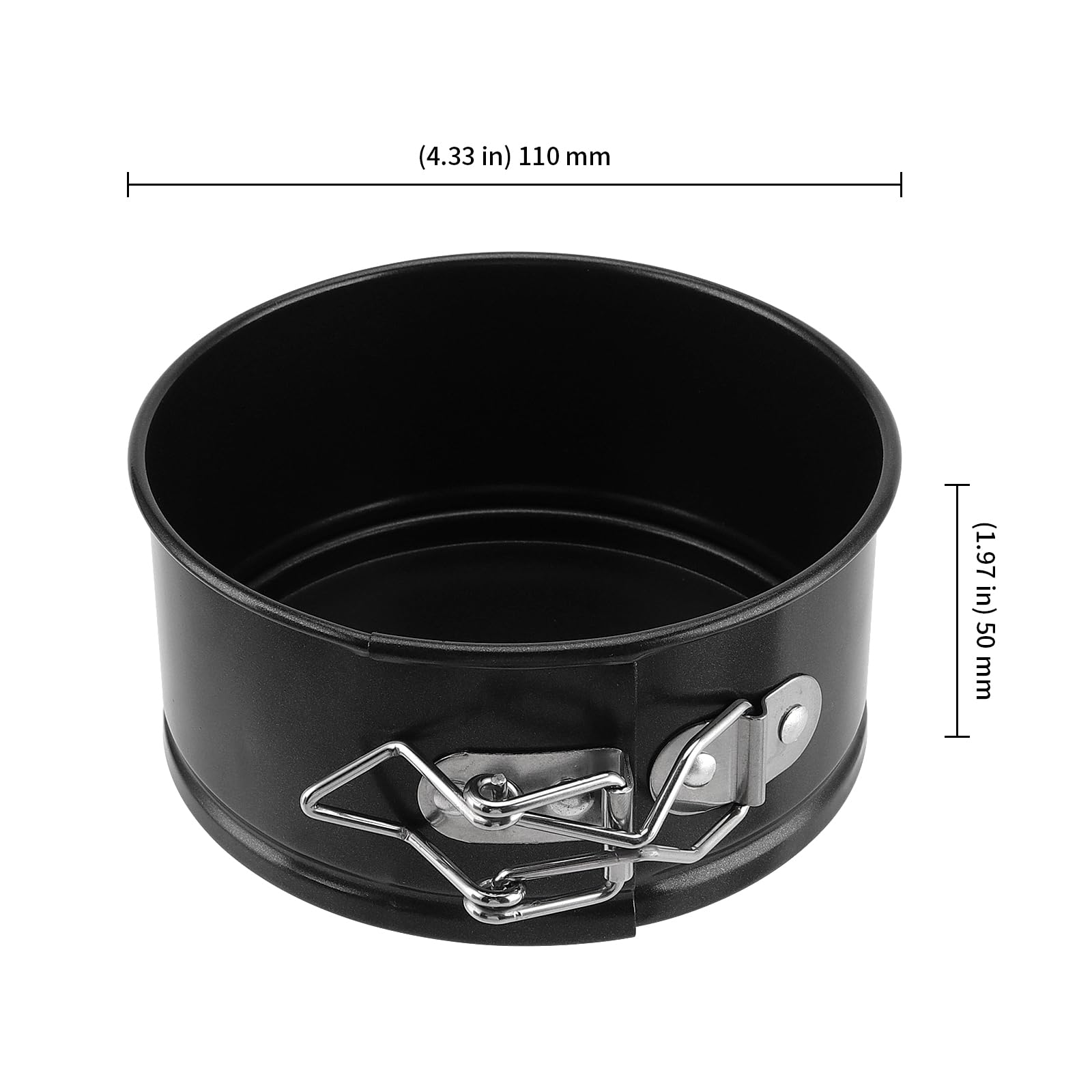 KEILEOHO 8 Stück Klein Springform 11 cm, Rund Backform Mini Springform, Kleine Kuchenform Tortenform Schwarz für Kuchen, Torten, Brot, 5 cm Hoch