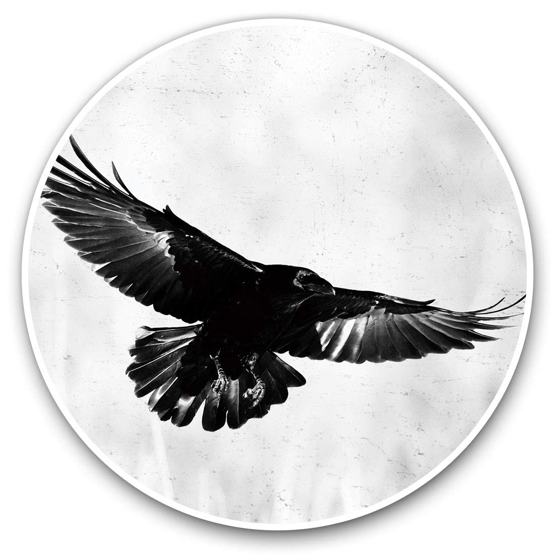 Destination Vinyl Ltd Flying Black Raven Crow Bird 21240 Vinyl Stickers (Set Of 2) 7.5Cm - Flying Black Raven Crow Bird #21240