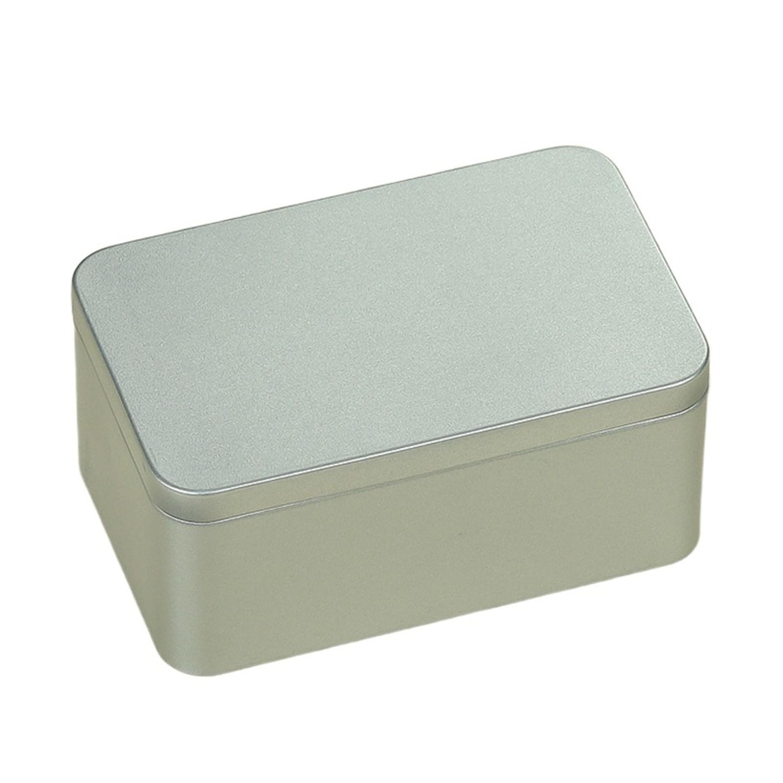 FDBTYJN Tea Caddy 1Pc Metal Tin Jar Square Sealed Box Tea Candy Cookies Storage Boxes Food Packaging Containers Jars For Party Favors(Silver)