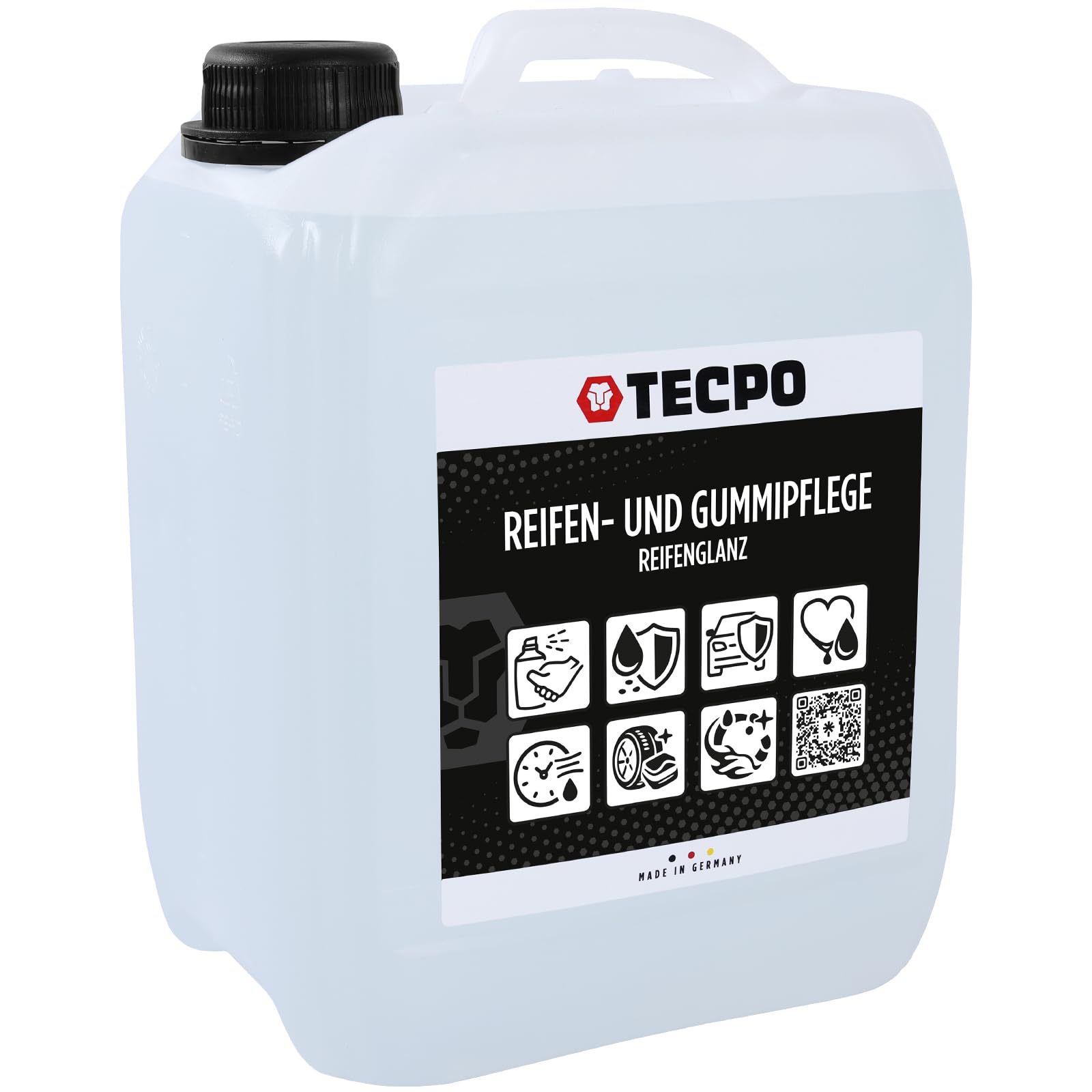 TECPO Reifenglanz Gummi-und Kunststoffpflege 20 Liter schützt, pflegt, wasserbeständig mit UV-Schutz