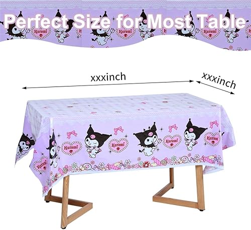 Miniatura 2 de 2 manteles de decoración de cumpleaños de gatitos de dibujos animados, manteles de plástico para fiestas de gatitos, suministros para fiestas,