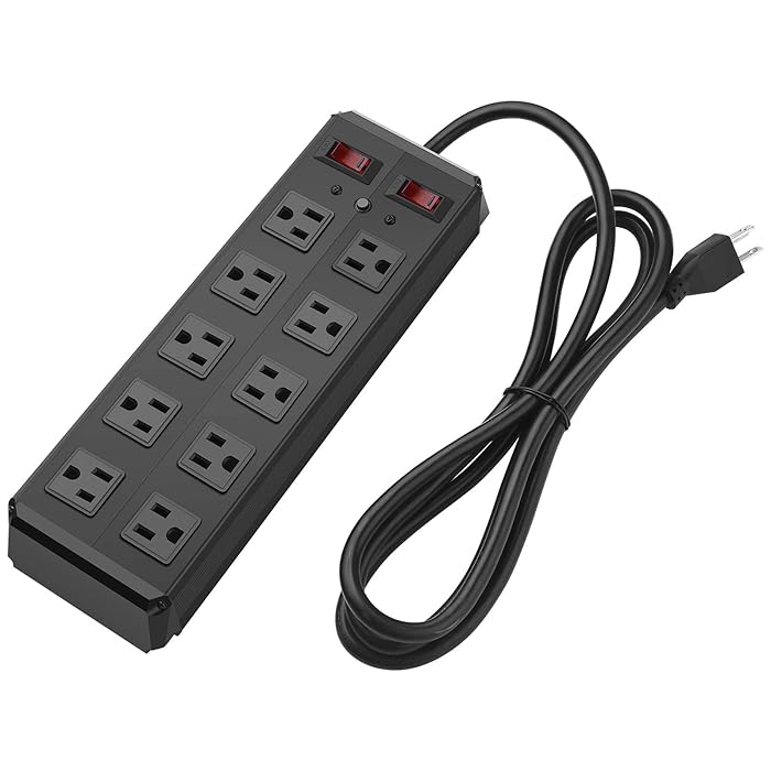 Buy HHSOET Heavy Duty Metal Surge Protector with 10 Outlets, Shop