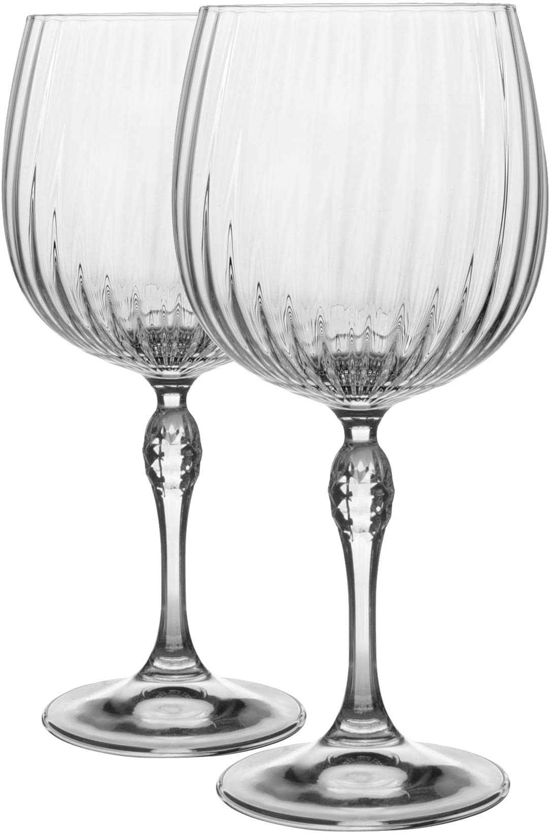 Bormioli Rocco Italian Red Wine Glasses - Set Of 8, 18 Oz Crystal Clear, Laser Cut Rim