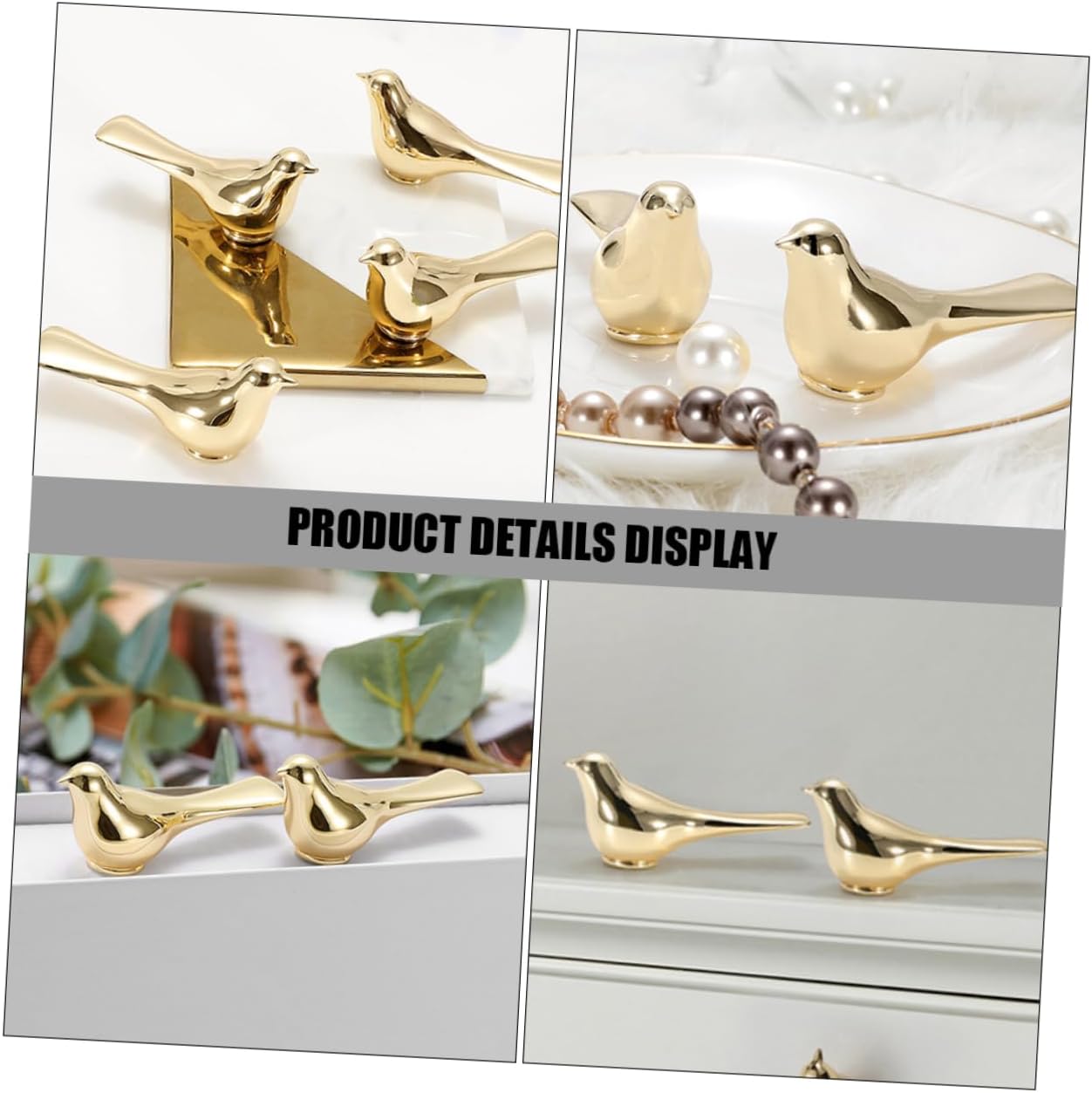 2 Pcs Bird Shaped Metal Cabinet Pull Handles Decorative Knobs for Kitchen and Bathroom Matte Finish Elegant Style