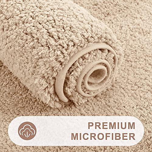 Buganda Microfiber Bathroom Rugs Runner (60 X 24, Beige) Shaggy Soft And Absorbent, Non Slip, Thick Plush, Machine Washable Bath Mat And Bath Rugs For Bathroom #TOP2
