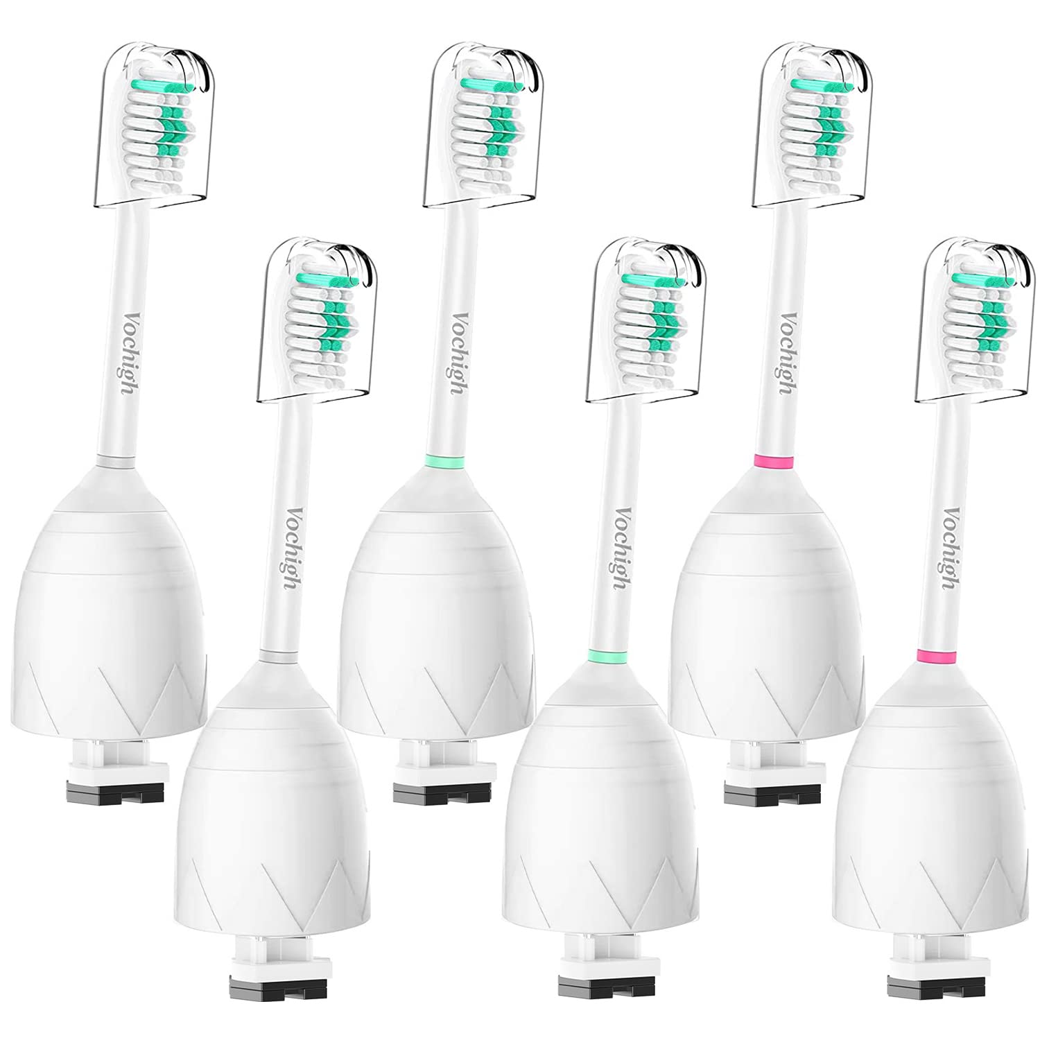 Replacement Toothbrush Heads Compatible with Philips Sonicare: fit Sonicare E-Series HX7022/66, Cleancare & Advance Screw-On Electric Brush Handles, 6 Pack