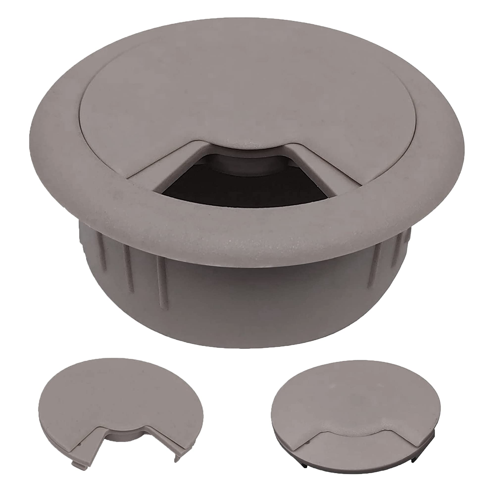 CordAway Round Plastic Desk Grommet Ideal for Home Office, Computer, Gaming, Home Theaters & Entertainment Centers Adjustable, 3-1/8
