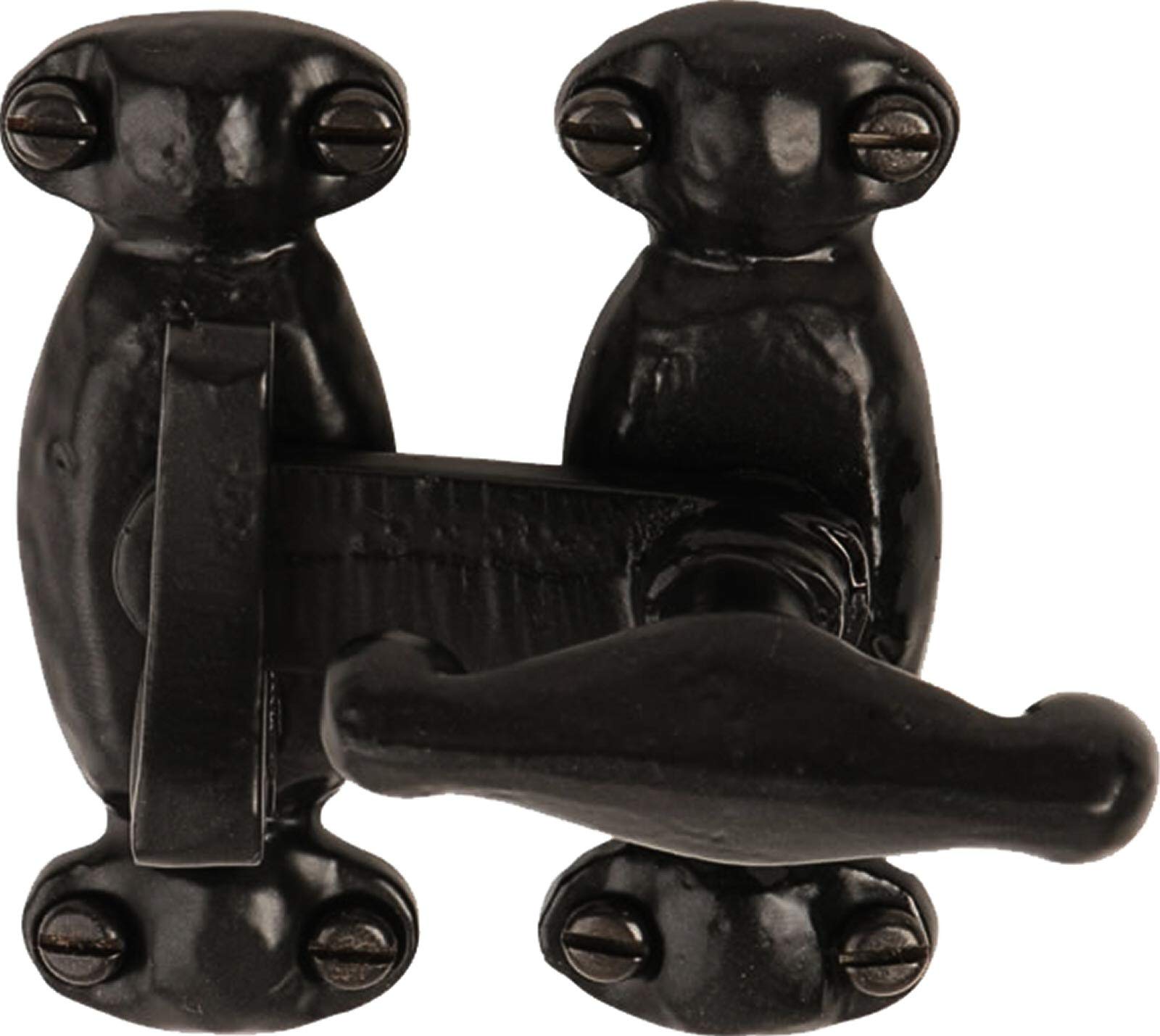 Forge Hardware Studio Black Antique F&H™ Reproduction Antique Black Iron Door Cabinet & Gate Thumb Latch Dead Bolt