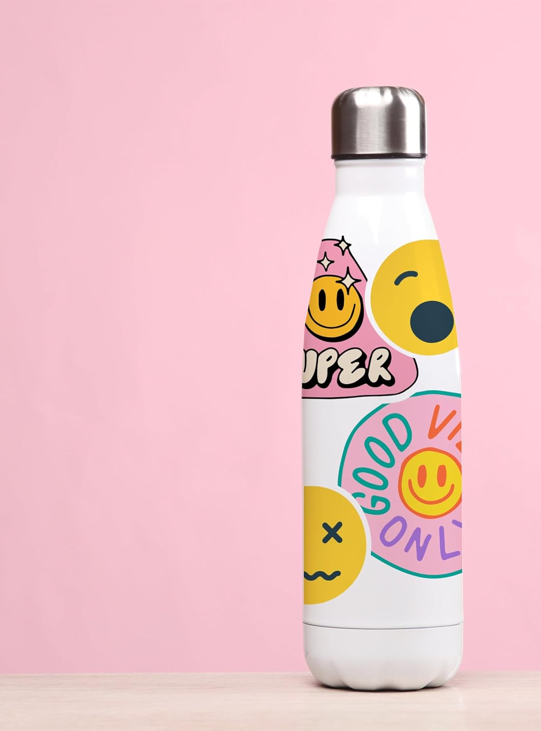 Fun and Joyful Expressions Emoji Sticker Set - Playful Happy Vibes Water Bottle Stickers - Locker and Notebook Stickers
