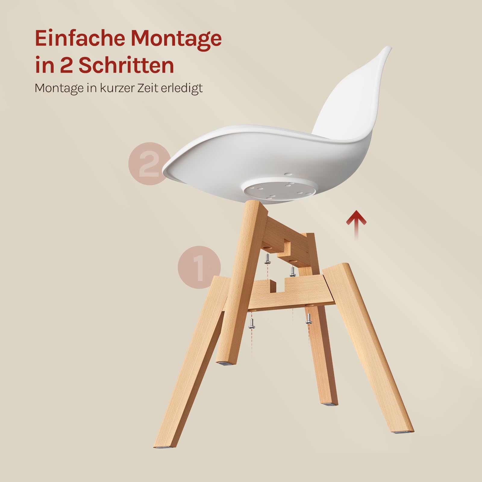 WOLTU Kinderstühle mit Holzbeinen, Stuhl für Kinder, Sitzhöhe 33 cm, Stabile Kinder Stühle mit Rückenlehne für Kinderzimmer, Sitzgruppe Kindertisch, 56 x 38 x 33 cm, Weiß