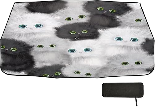 Miniatura 2 de ALAZA Parasol para parabrisas de automóvil, diseño de gatito persa lindo gato, protector de visera plegable para parabrisas de automóvil, para la