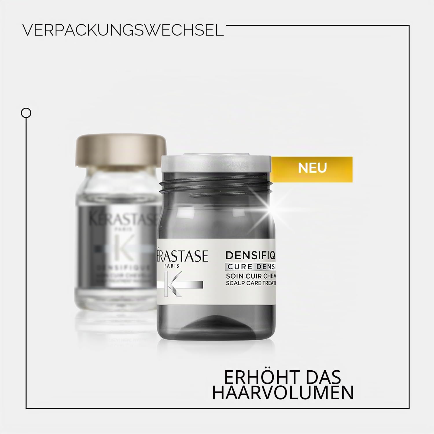 Kérastase Densifique Femme Cure, Pflegende Intensivkur für mehr Haardichte, Haarverlust Treatment, Mit Stemoxidyne und Yang Komplex für Volumen, Dichte, Energie und Kraft, 42x6 ml