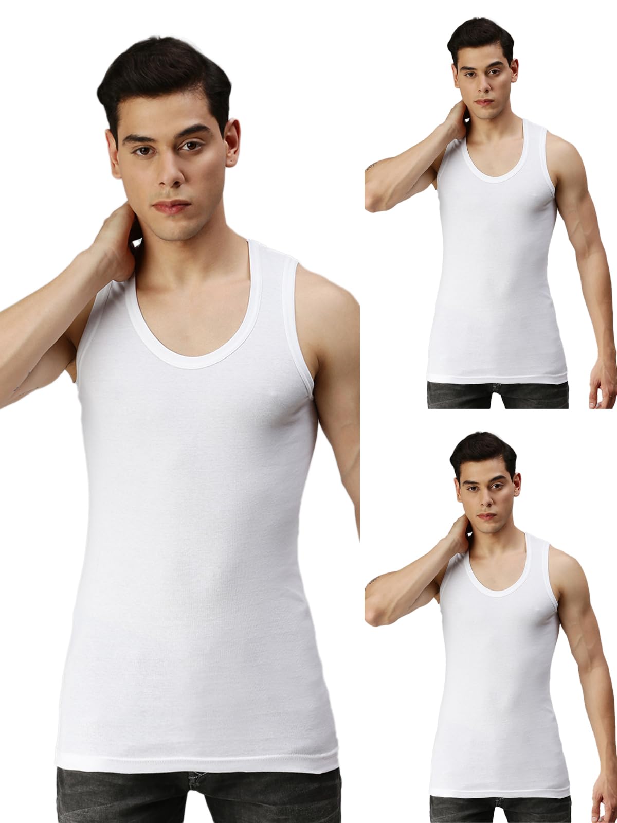 onn 100% Combed Cotton Ribbed Regular Fit Solid Round Neck Vest|Anti Bacterial Finish|Tag Free Comfort-picture-21