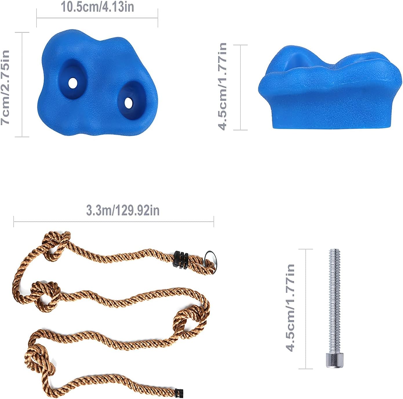 BIGLUFU Rock Climbing Set, 25 Pack Rock Wall Grips Kit with Mounting Screws and Rope, Kids Climbing Holders Play Set for Indoor Outdoor : Toys & Games