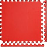 Meister X-Thick 1.5' Interlocking EVA Foam Mats - 2X Cushion for Wrestling, MMA Takedowns & Gymnastics - 2'x2' Tiles - Red - 10 Tiles (40 Sqft)