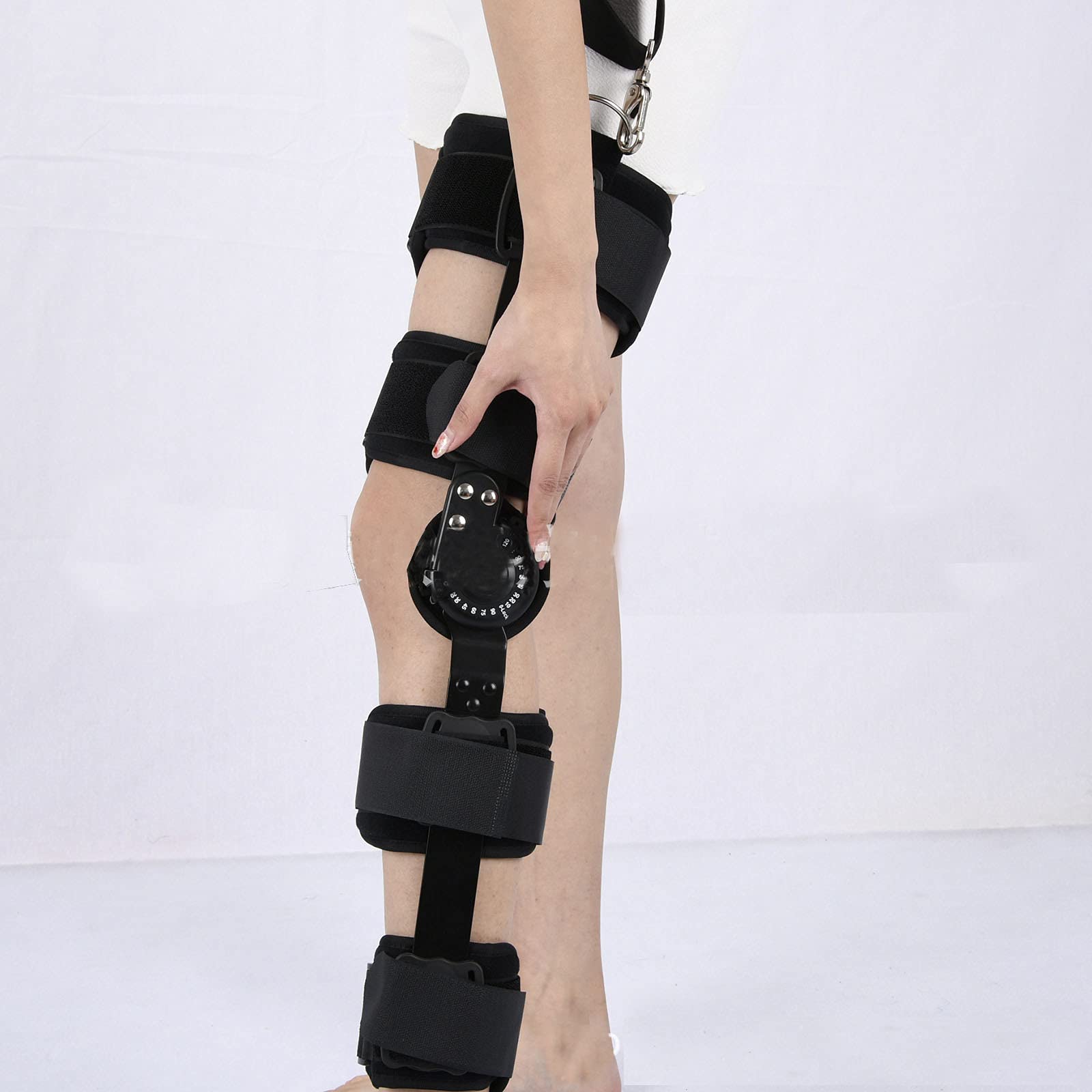 Ortesis de rodilla con bisagra Rodillera con bisagras, soporte de rodilla inmovilizador con bisagras para rasgado Acl, desgarro de menisco, Pcl, recuperación de cirugía, inmovilizador de rodilla post