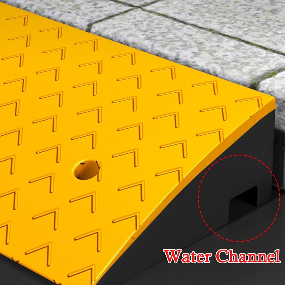 Wytrzymała Gumowa Rampa Krawężnikowa, Antypoślizgowa Rampa Podjazdowa, Rampa Progowa ze Śrubami Rozporowymi, Nośność 2200 Funtów (Size : 100x25x8cm)