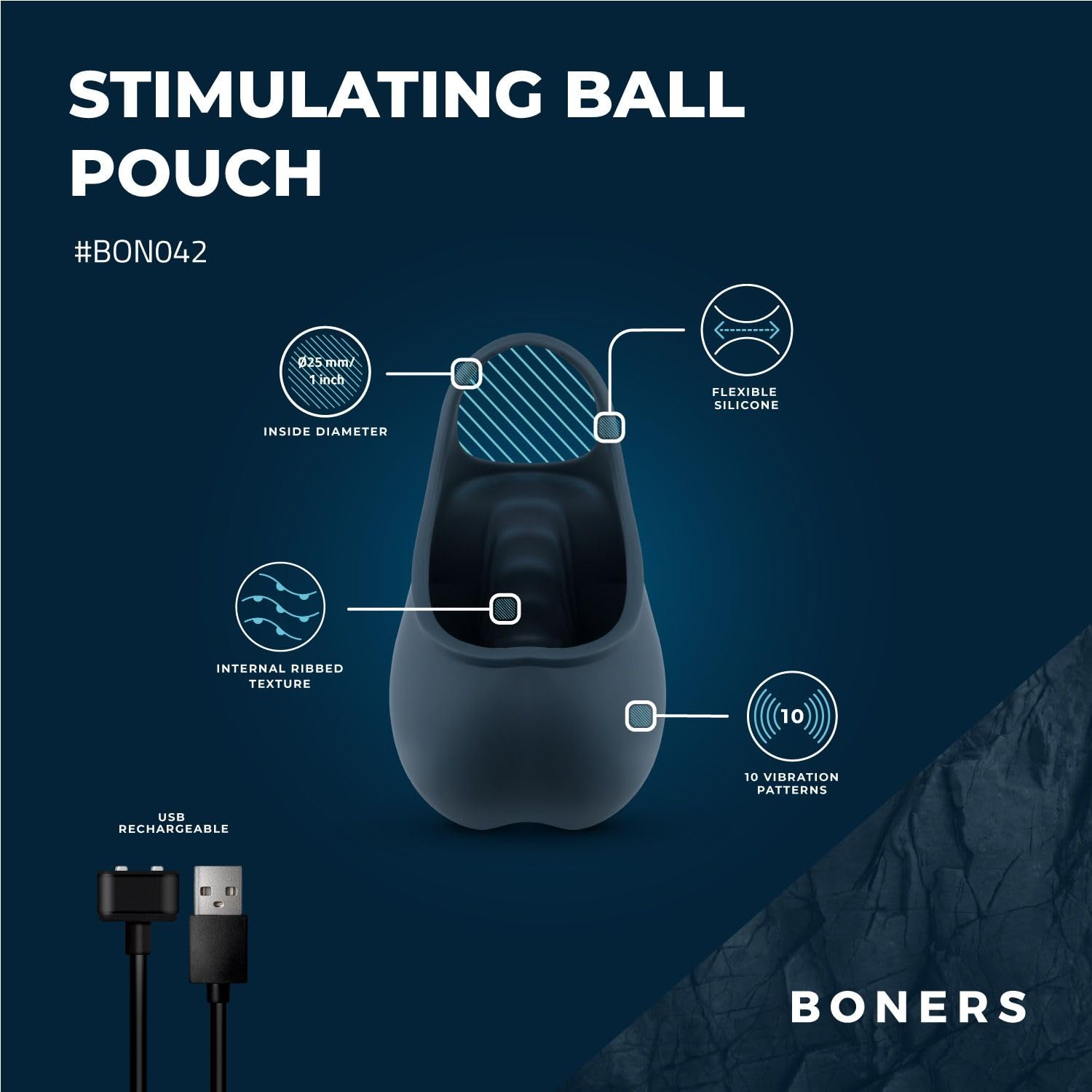 Estimuladores marca Boners Boners Stimulating Ball Pouch - Blue