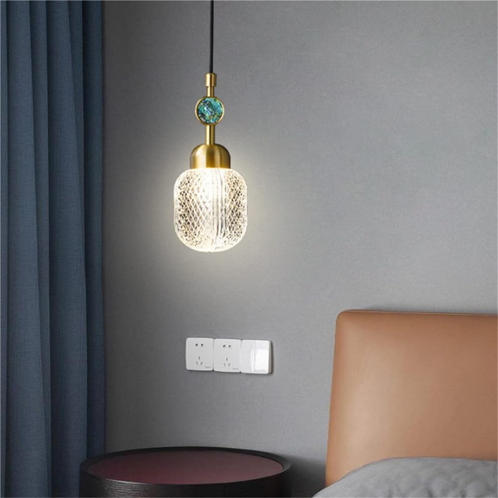Modern Nordic Luxury Golden Brass Glass Pendant Lamp Chandelier Hanging Lighting Ceiling Fixture G9 Enamel Patch Small Style For Living Room Bedroom Restaurant