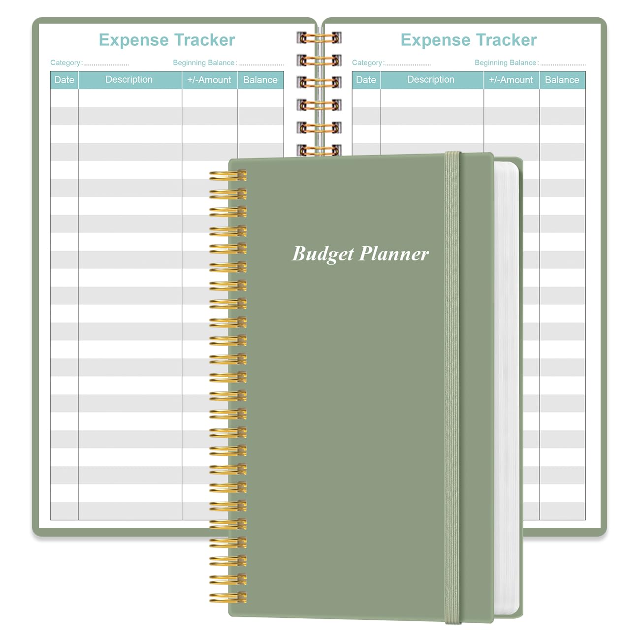 Budget Planner - A6 Expense Budget Tracker, Budget Book for Ledger Book, Money Organizer for Wallet, 3.75" x 6.75", Green