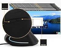 Vista 4 de Sanpyl Ratón óptico vertical 6D, diseño ergonómico 800120020003200 DPI USB LED ajustable con cable para juegos, para 982000MEXPVistaWin7810 (negro)