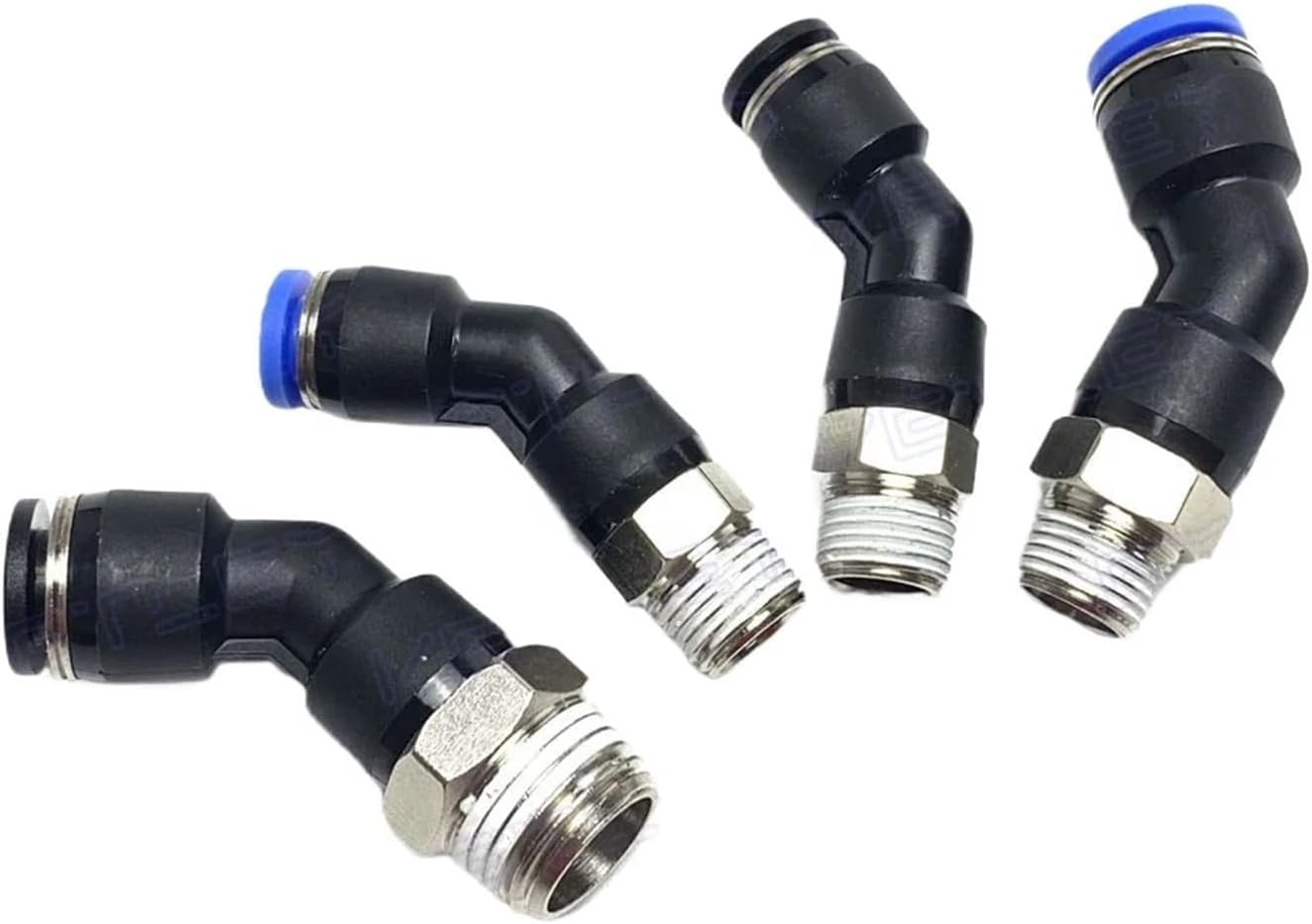 Elbow 45-Deg 1/8" 1/4" 3/8" 1/2" Male 10 mm Tube Brass Pneumatic Push In Connect Air Fitting Quick Release(BSPT,10MM_3/8")