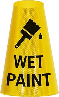 SmartSign "Wet Paint" Cone Message Sleeve " Bright Easy-to-Read, Vertical Shape| Reflective Vinyl
