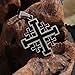 LUUDYOTU Jerusalem Cross Necklace, Crusader Templar Cross Pendant Necklace, Stainless Steel Cross Biker Necklace for Men Women