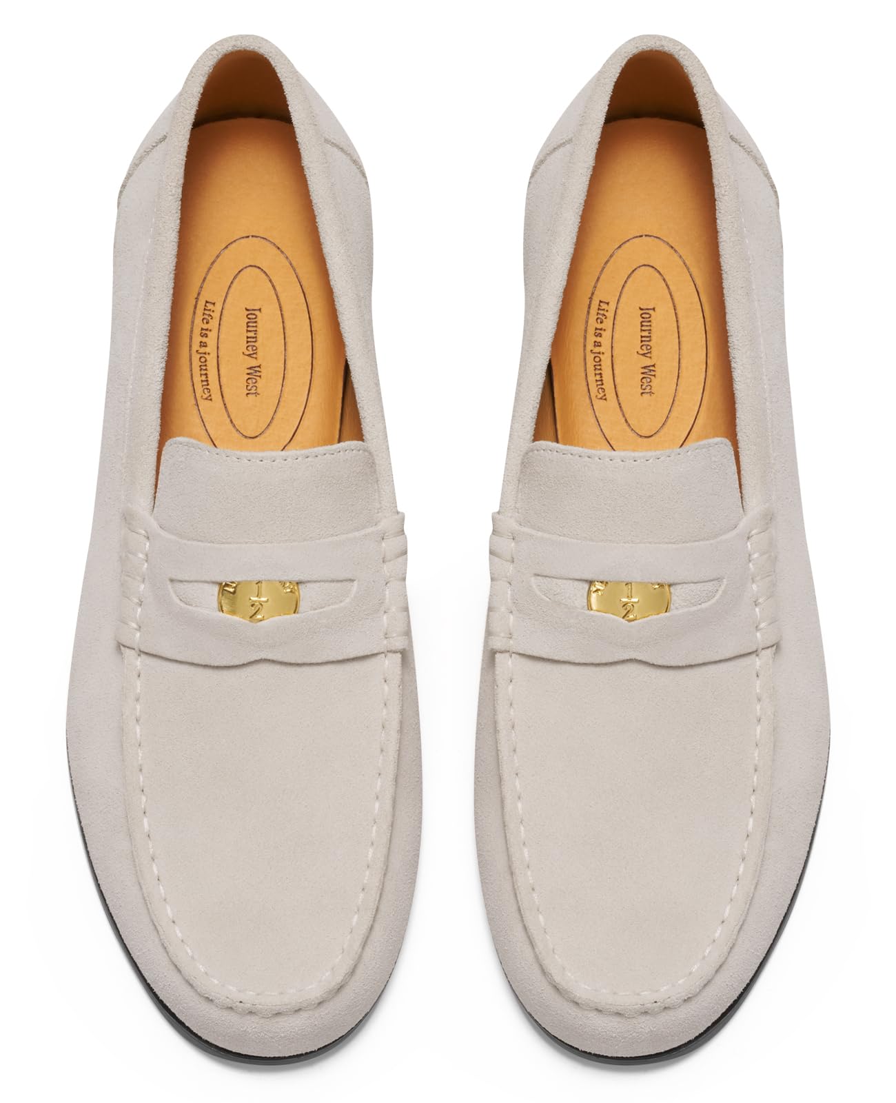 Journey West Ivy Style Men's Suede Casual Slip-on Penny Loafers Shoes