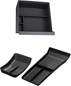 BASENOR 2022-2026 Tesla Model S Model X Center Console Organizer and Lower Center Console Organizer