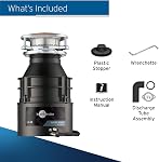 InSinkErator Badger 5 Élimination des ordures avec cordon d'alimentation, standard Series 1⁄2 HP Déposeur de déchets alimentaires, blaireau 5 W/C, pas de taille, noir/gris
