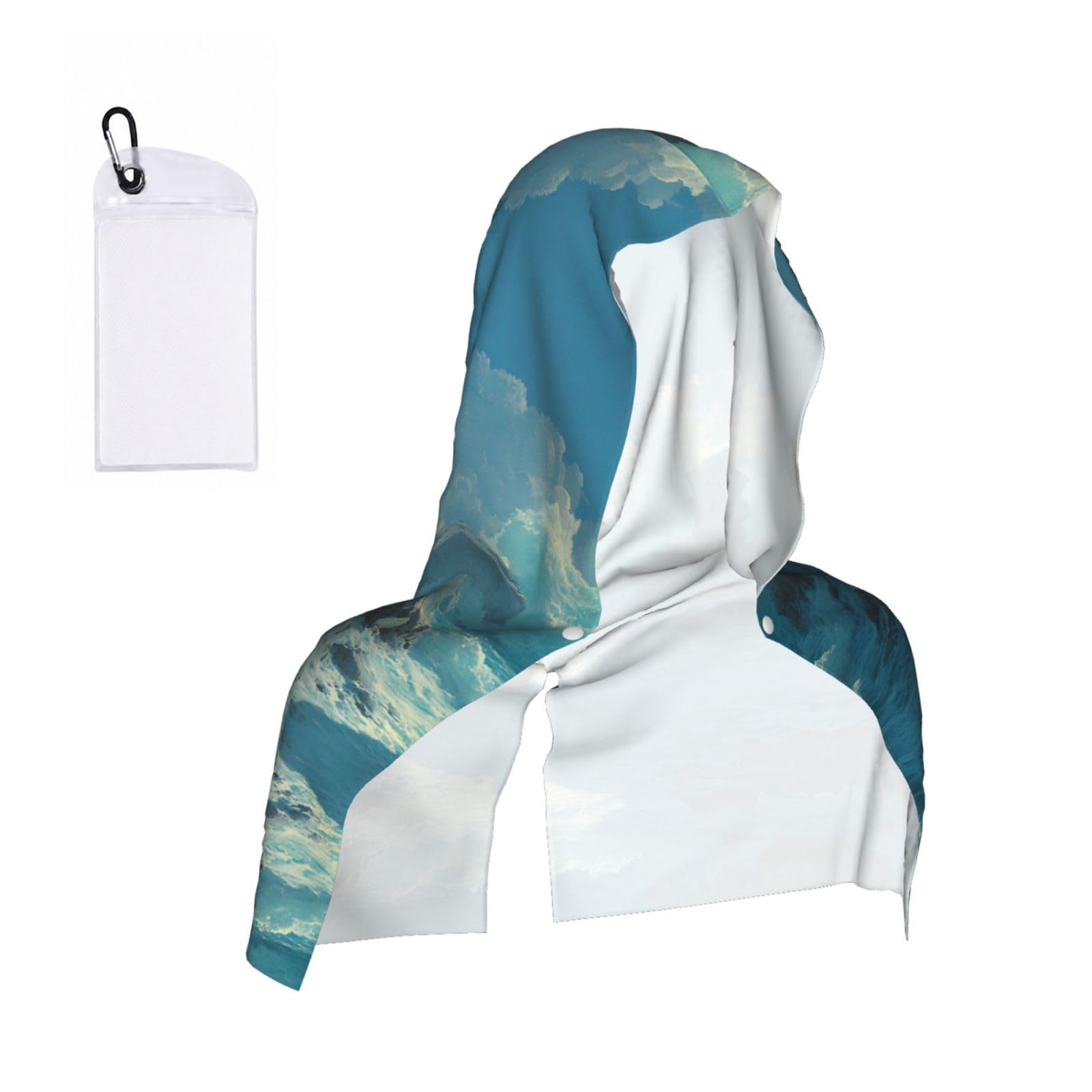 MLTRFGJ Waves Print Cool Hooded Towels And Keep Them Cool For Several Hours.