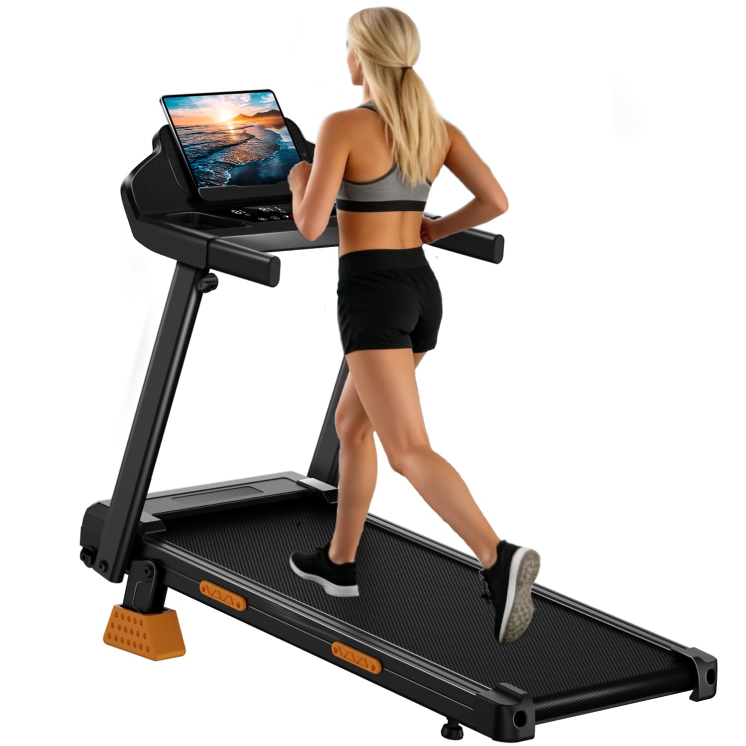 UMAY Laufband für Zuhause Klappbar mit Steigung 15% | Laufbänder 12KM/H, Treadmill for Home mit 3,0-PS-Motor und LED-Anzeige, 136KG