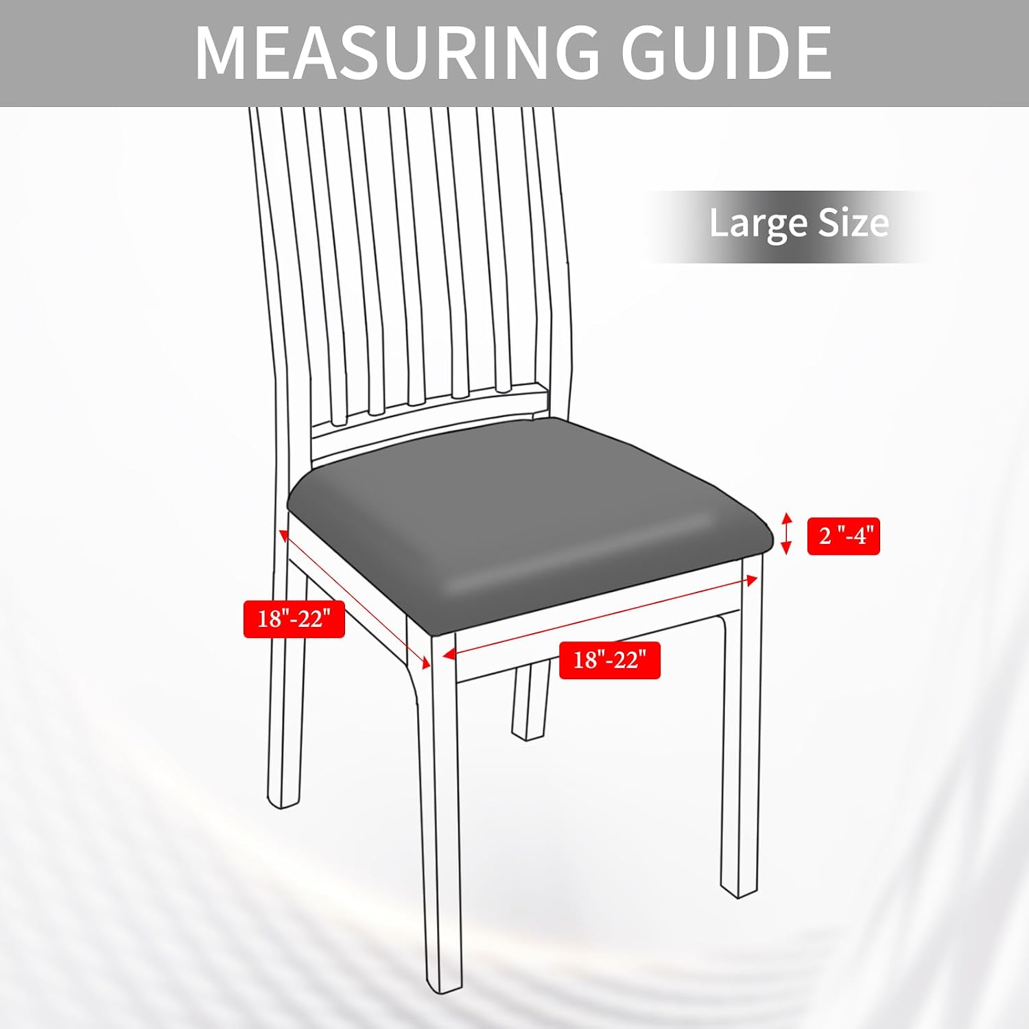 HAOYONG Leather Stretch Chair Seat Covers with Elastic Ties, Dining Room PU Chair Cover Seats Removable Washable Chair Protector Seat Cushion Slipcovers for Home, Kitchen (4PCS-Coffee)
