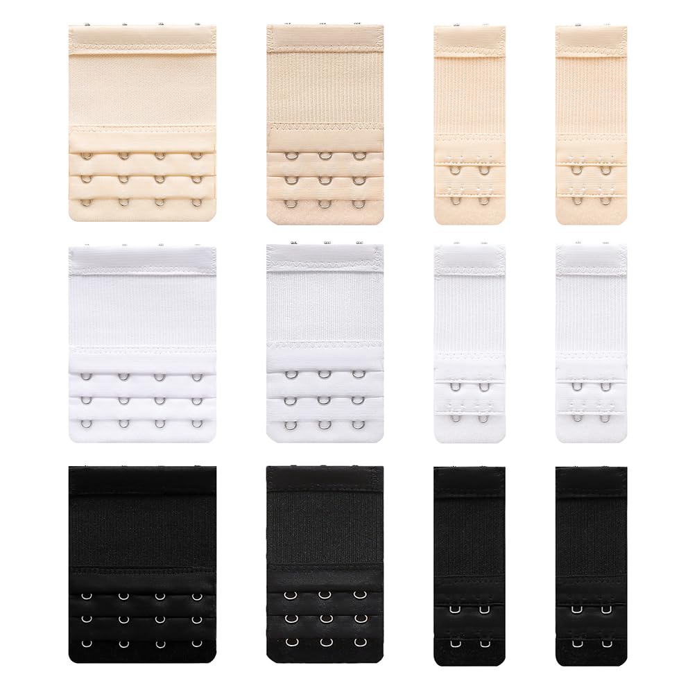 12 Pieces Bra Extensions, 2 Hooks/3 Hooks/4 Hooks Bra Extension Bra Bra Accessories Underwear Women-image-31