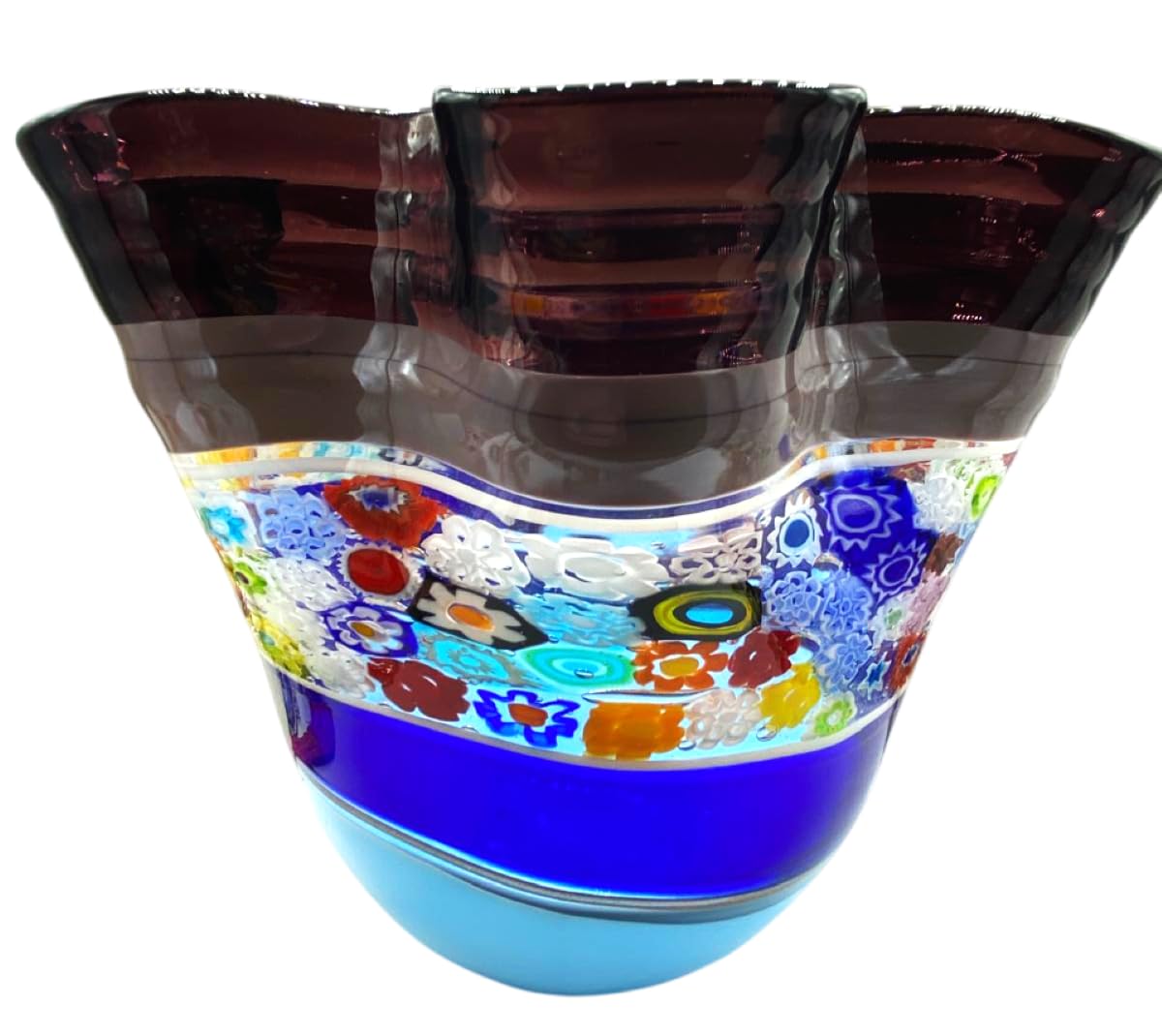 Vase en verre de Murano mouchoir MDMILL05A pour bouquet stable