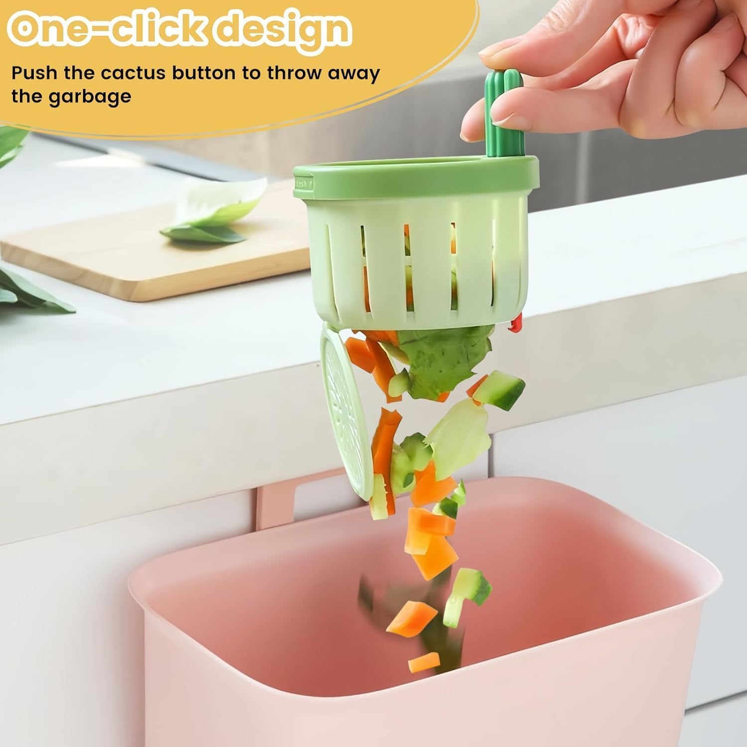 VAALYA TOYS Cactus Kitchen Sink Drain Strainer, Cactus Sink Strainer, Self-Cleaning Sink Strainer,Press Automatic Dumping Basket, Kitchen Sink Waste Collector Filter 2