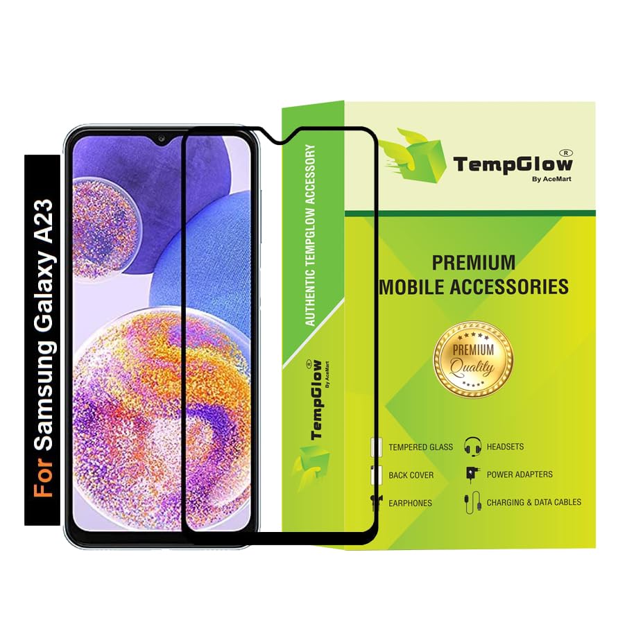 Image of Screen Protector for Samsung Galaxy A23 (Black) Tempered Glass Edge-to-Edge 6D Screen Guard With Installation Kit