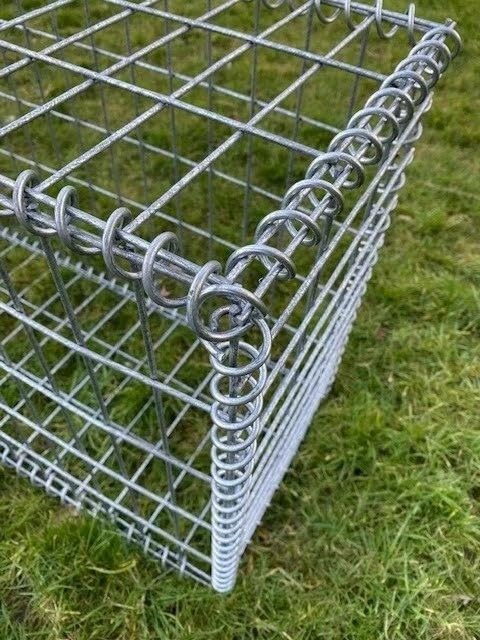 Gabion Baskets Galvanised Steel Cages Mesh Wire Stone Basket Outdoor Spiral Retaining Wall Planter Garden / 100 x 30 x 30cm or 100 x 50 x 30cm / 4mm Wire / 50 x 100mm Hole (100 x 50 x 50cm)