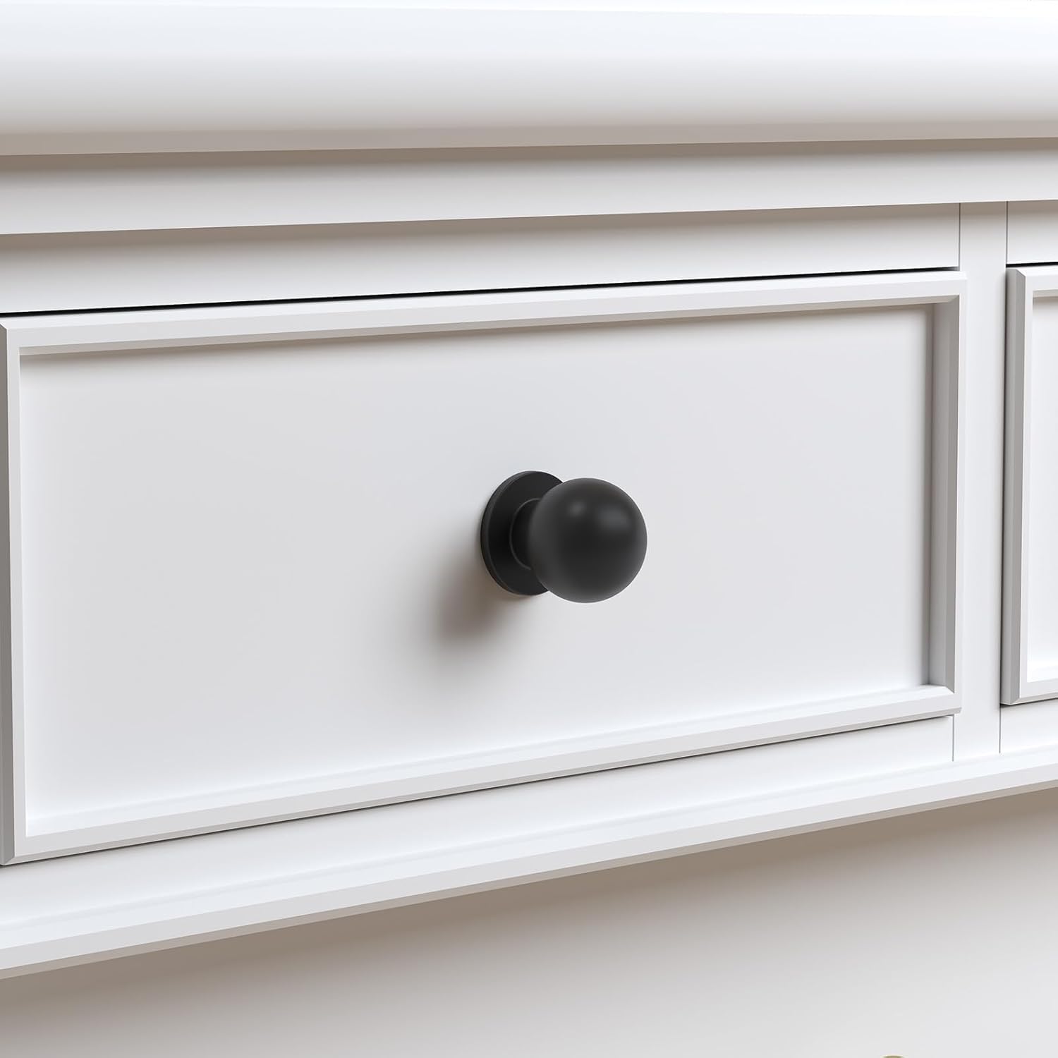 homdiy 20 Pack Black Cabinet Knobs Matte Black Drawer Knobs Single Hole Aluminum Round Ball Kitchen Cabinet Hardware