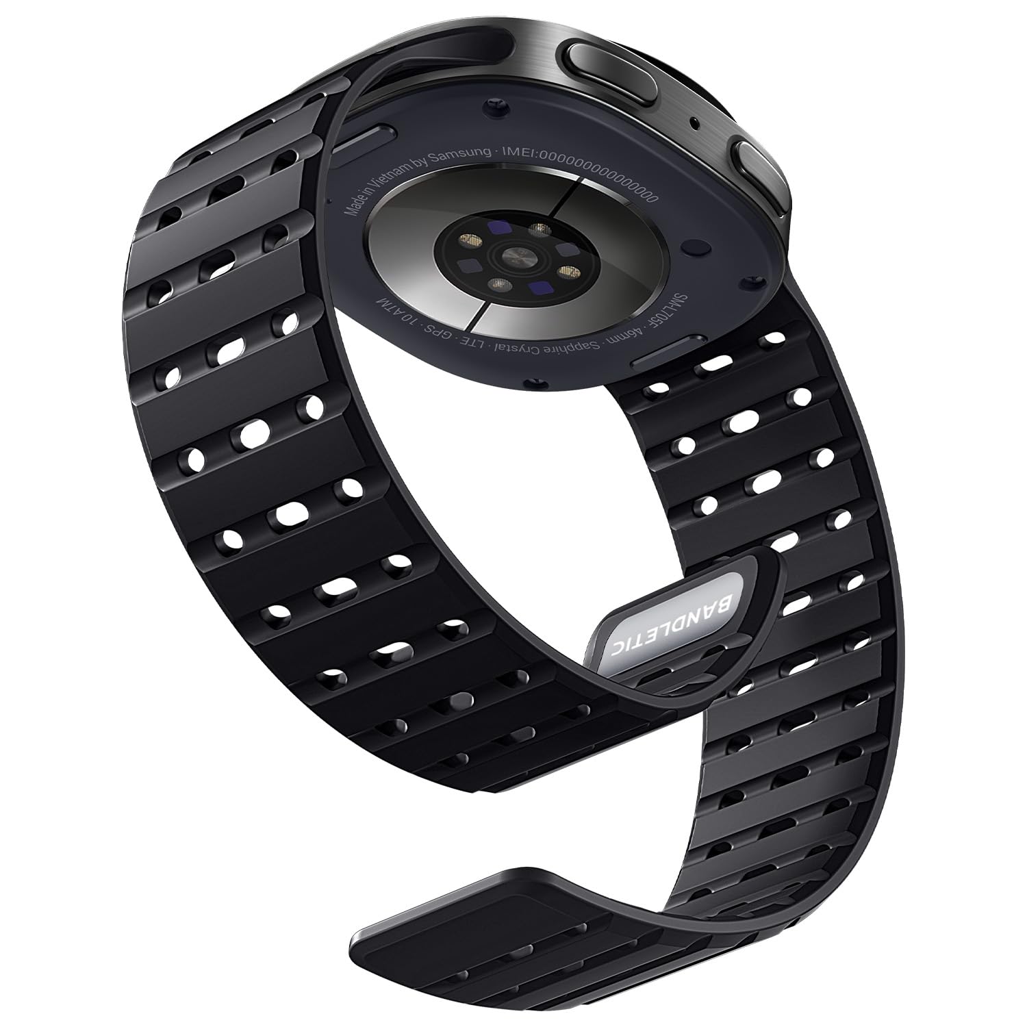 Bandletic Magnetic Band Compatible with Samsung Galaxy Watch 9 8/8 Classic | No Gap Soft Breathable Replacement Silicone Strap for Galaxy Watch 9 8 44mm 40mm / 8 Classic 46mm, Ideal for Men Women, Black