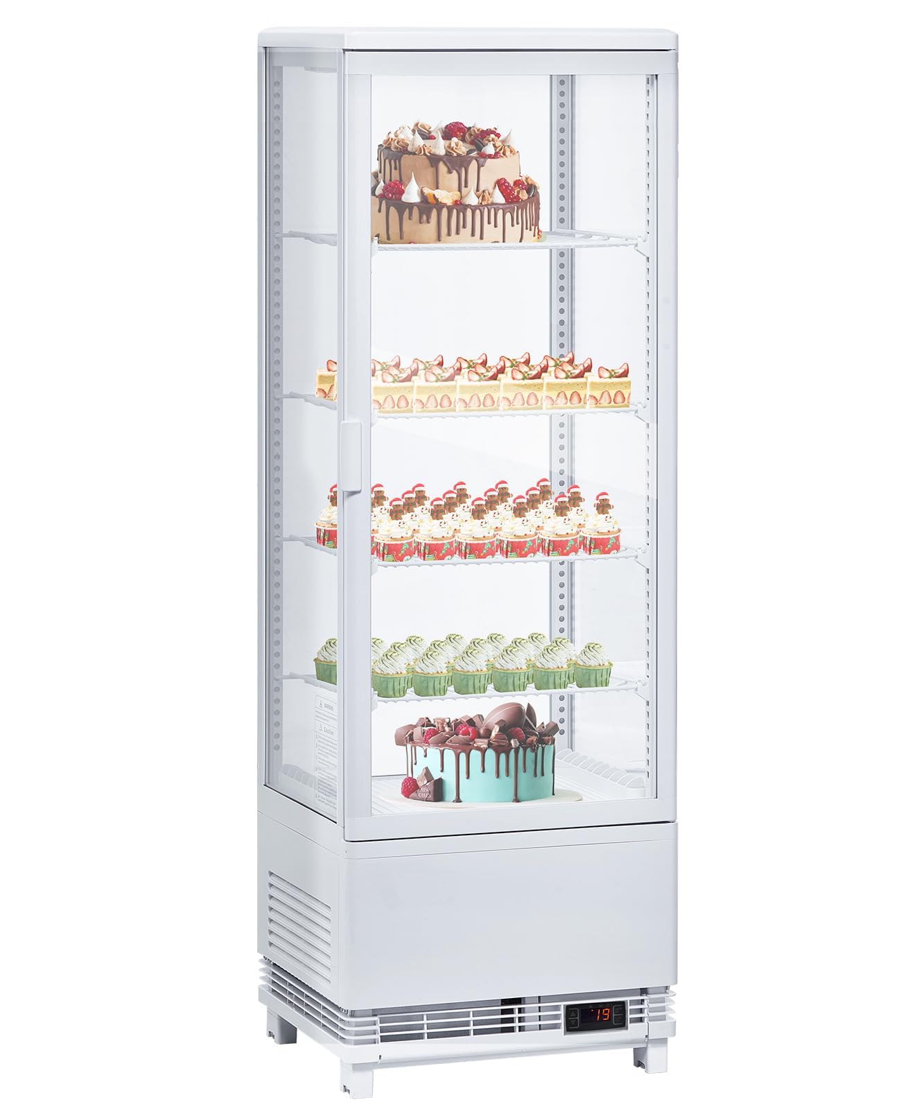 Garvee 4.2 Cu.Ft Refrigerated Display Case, Glass Door Cooler