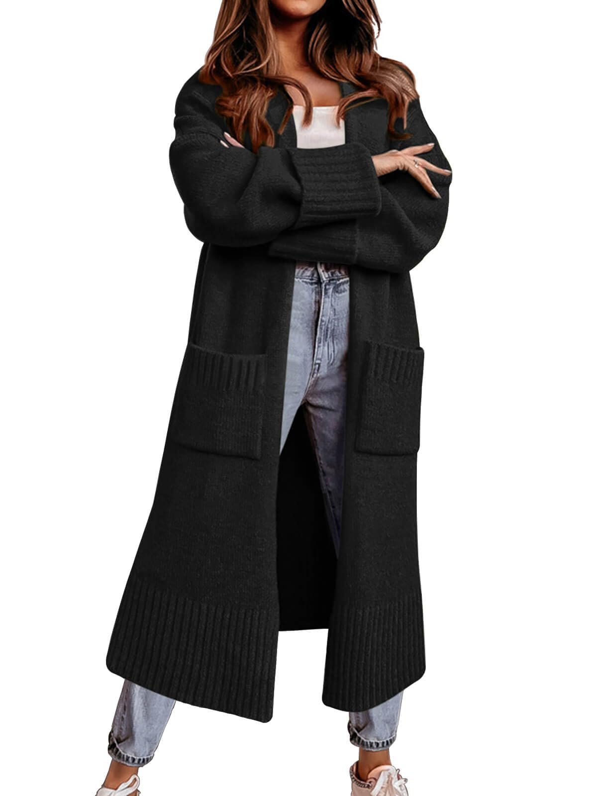 Danedvi Cardigan Sweaters for Women Fall Open Front Knit Cardigans Duster Coat