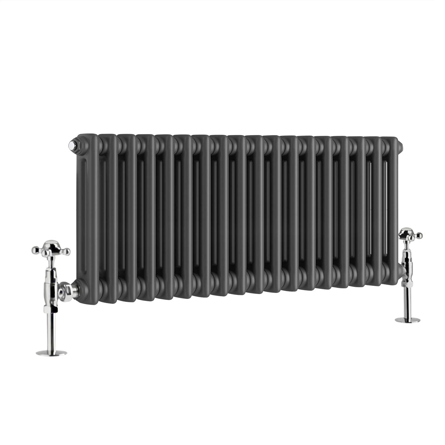Warmehaus - Traditional Cast Iron Style Anthracite Double Column Horizontal Radiator 300 x 830mm - Perfect for Bathrooms, Kitchen, Living Room โ image 1