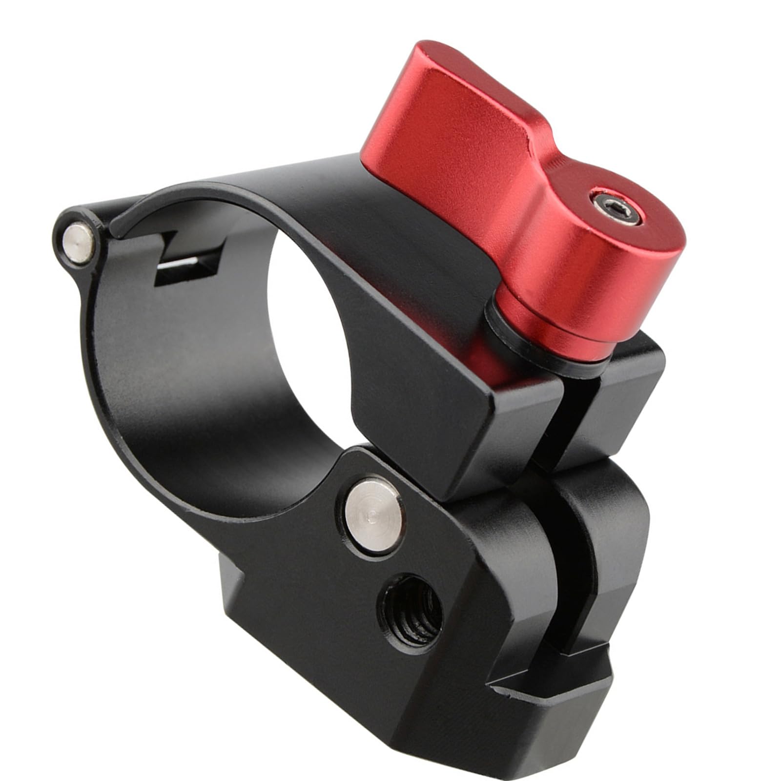 Morsetto per asta in metallo anti-vibrazione da 30 mm con doppia filettatura 1/4 e 3/8, rotazione regolabile per stabilizzatori, display, supporto per attrezzatura fotografica