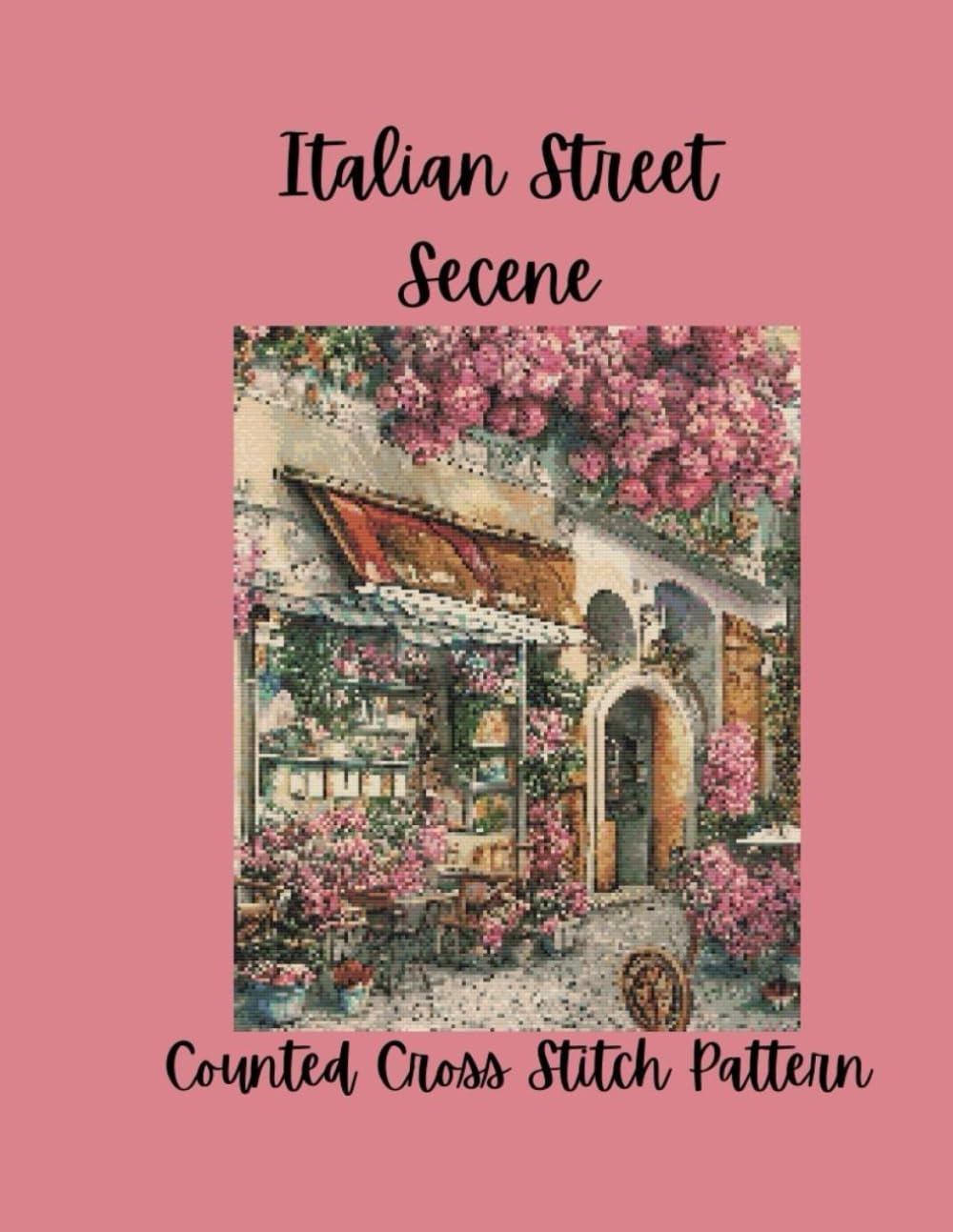Italian Street Scene: Counted Cross Stitch Pattern