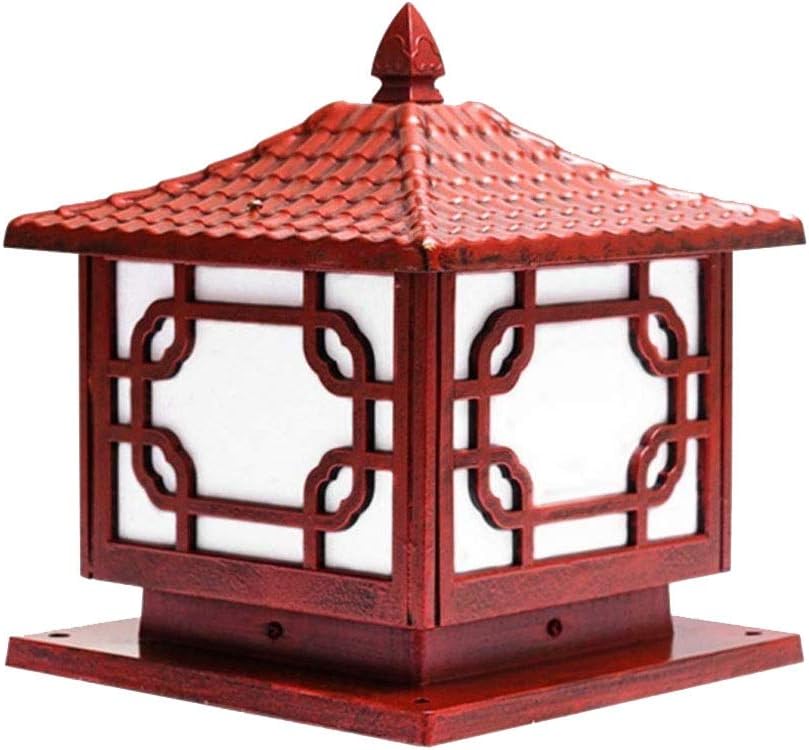 Vintage Garden Light Stigma Wall Lamp Outdoor Waterproof Column Head Lamp Villa Landscape Lamp Lawn Column Lamp Electrical Connection (Size : 3737cm) (25cm*25cm)