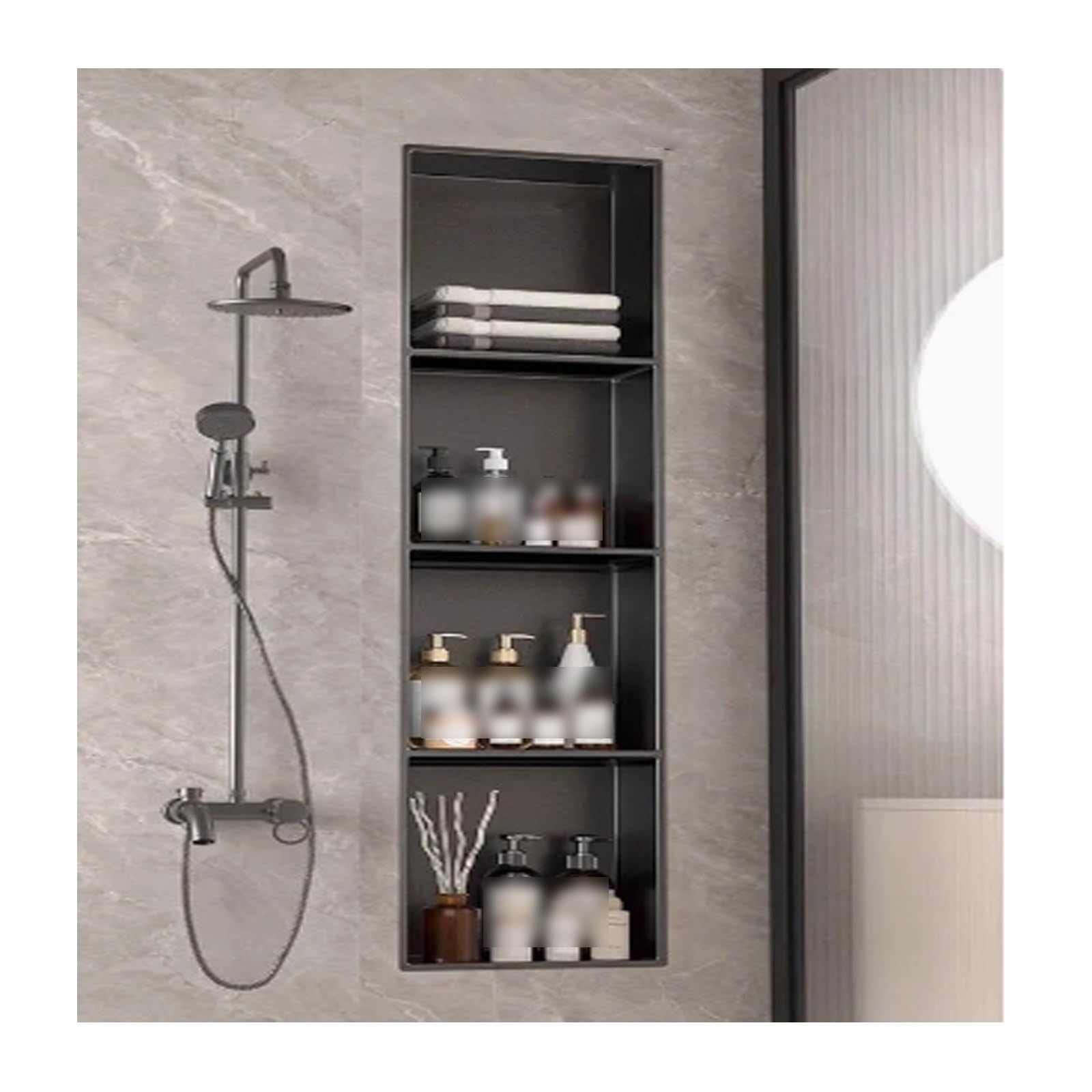 AYCDL Stainless Steel Shower Wall-Mounted nizer Waterproof Shelf for Shower or Kitchen Durable and Functional Design Space-Saving Storage Solution,Grigio-120 * 28cm