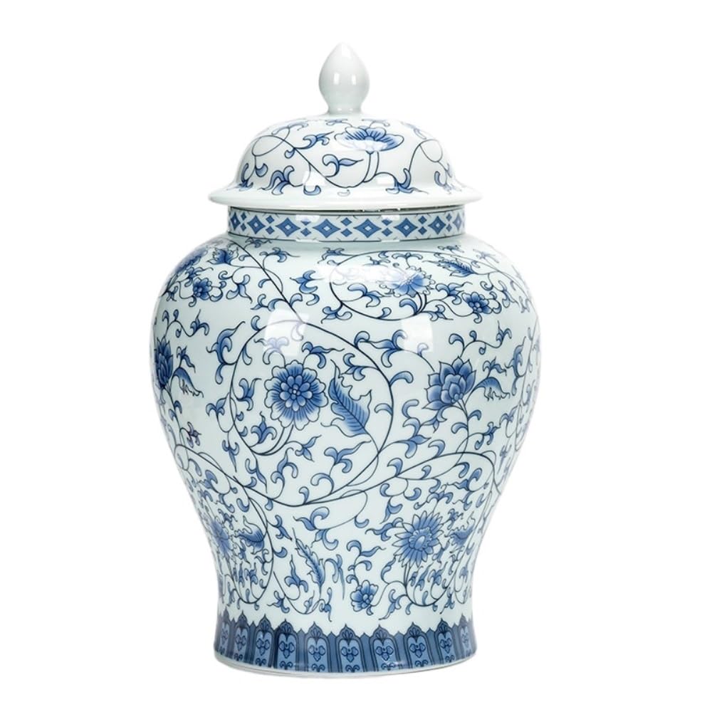 HLTYGWX Pojemnik na herbatę Niebiesko-biała porcelana Pojemnik do przechowywania herbaty luzem Słoik Duży, szczelnie zamknię dzbanek Chiński zestaw do herbaty Pojedynczy słoik Słoik przebudzenia