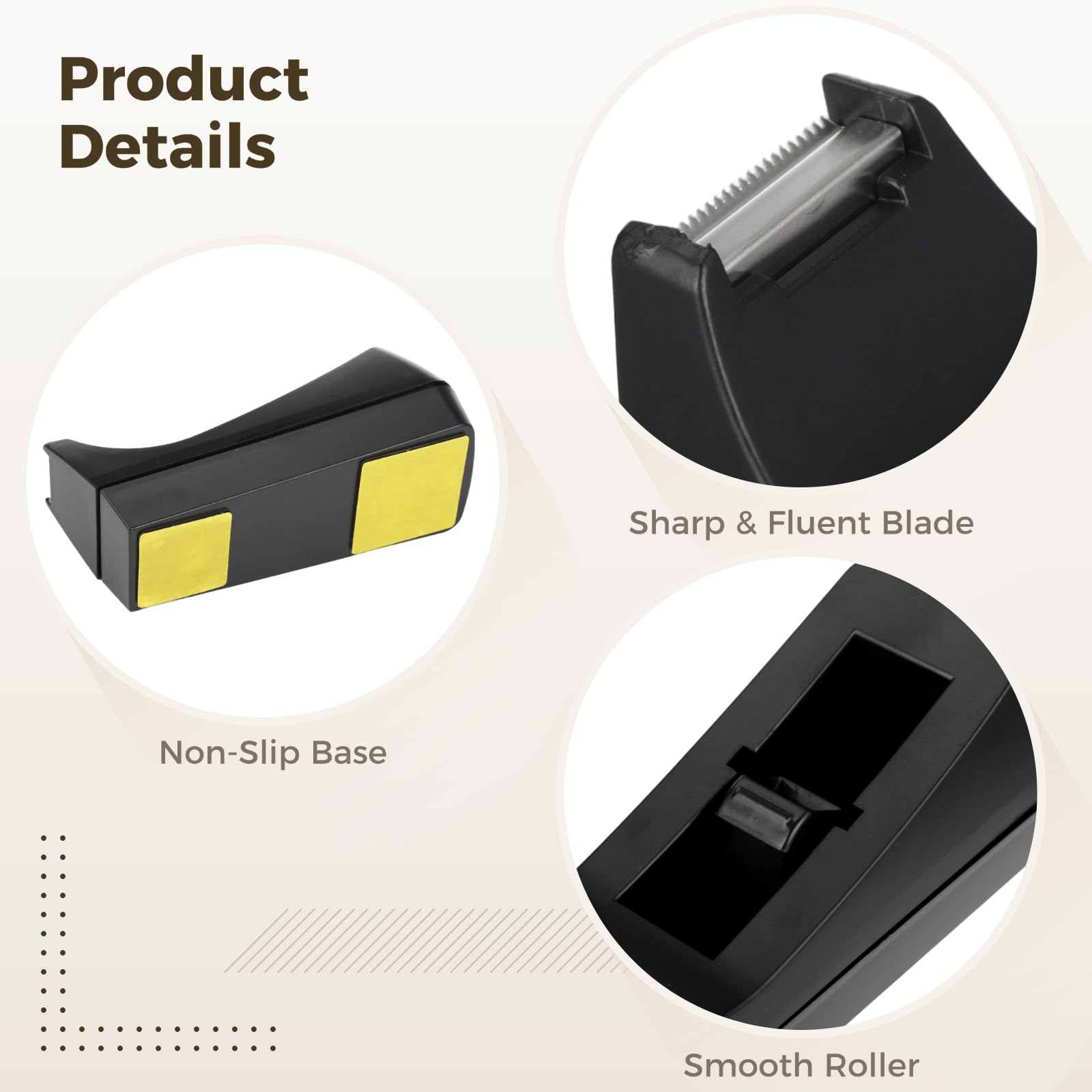 Set di 10 dispenser per nastro adesivo da scrivania, 15,2 x 4,9 x 6,4 cm, portatile, in plastica, con lame affilate, base antiscivolo, per forniture per casa e ufficio